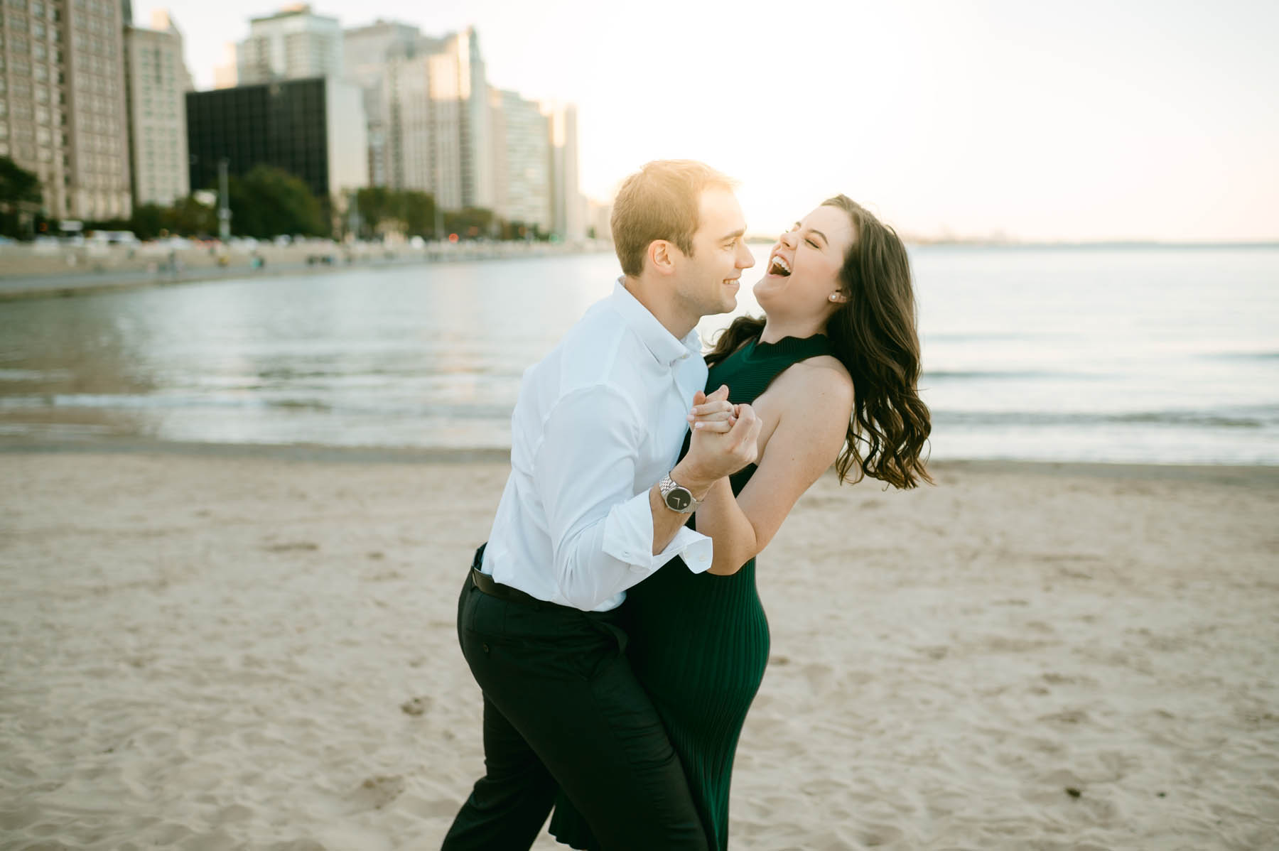 light and airy engagement photography