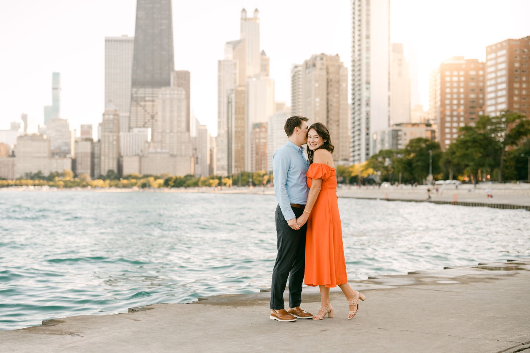 summer engagement dress light and bright photography