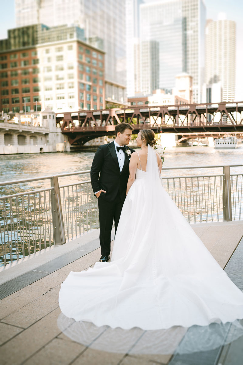 chicago riverwalk wedding light and bright editorial photographer