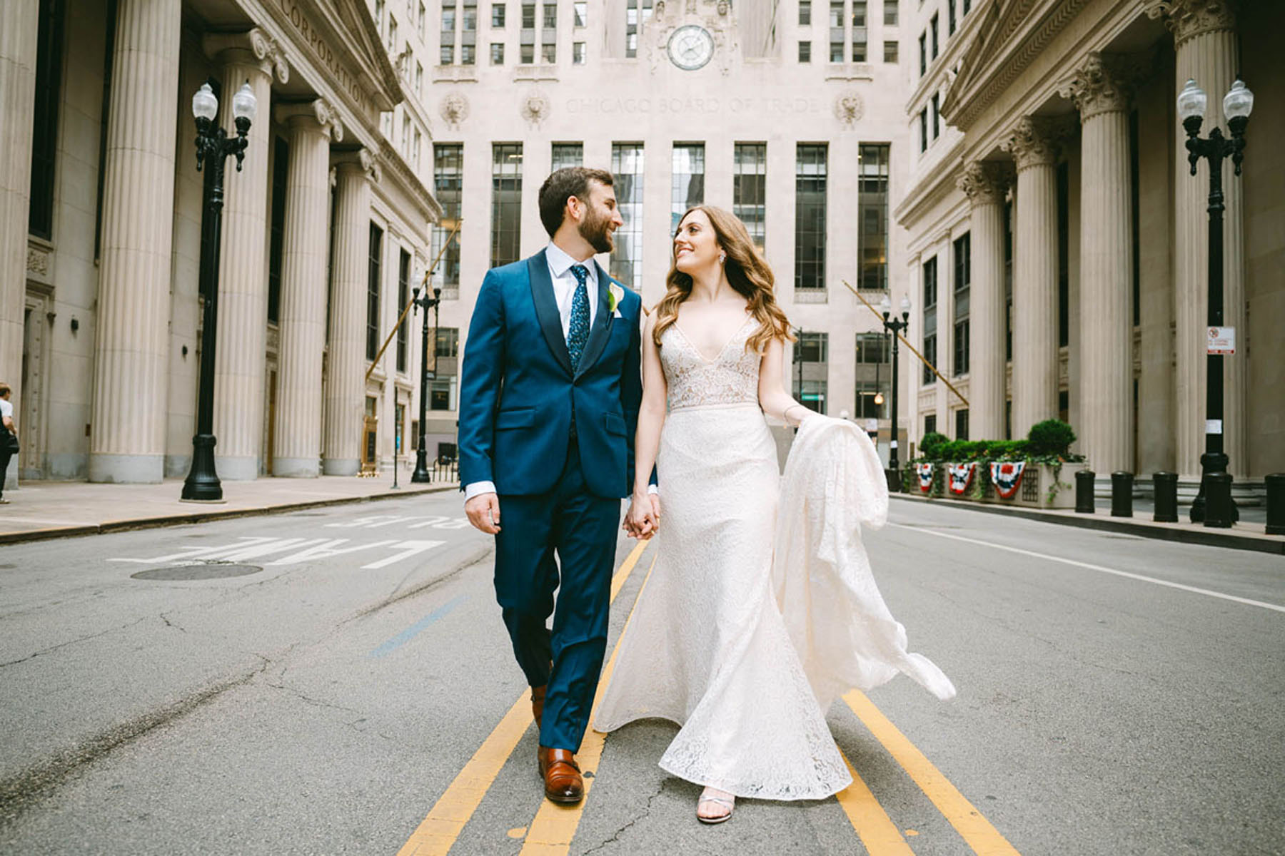 chicago board of trade wedding bride and groom portraits light and bright photography