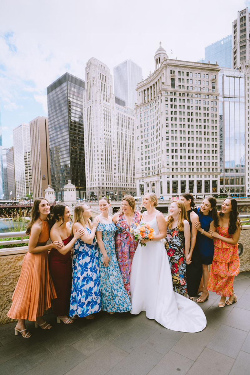 chicago riverwalk wedding light and bright photography candid 