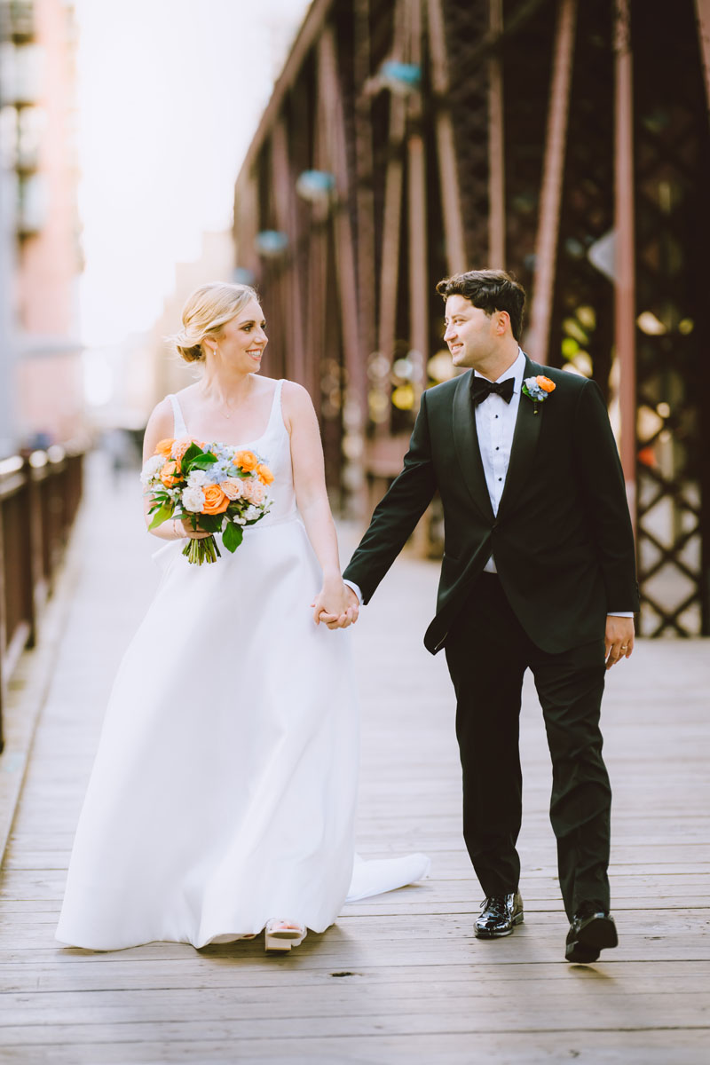 chicago bridge wedding light and bright true color photographer