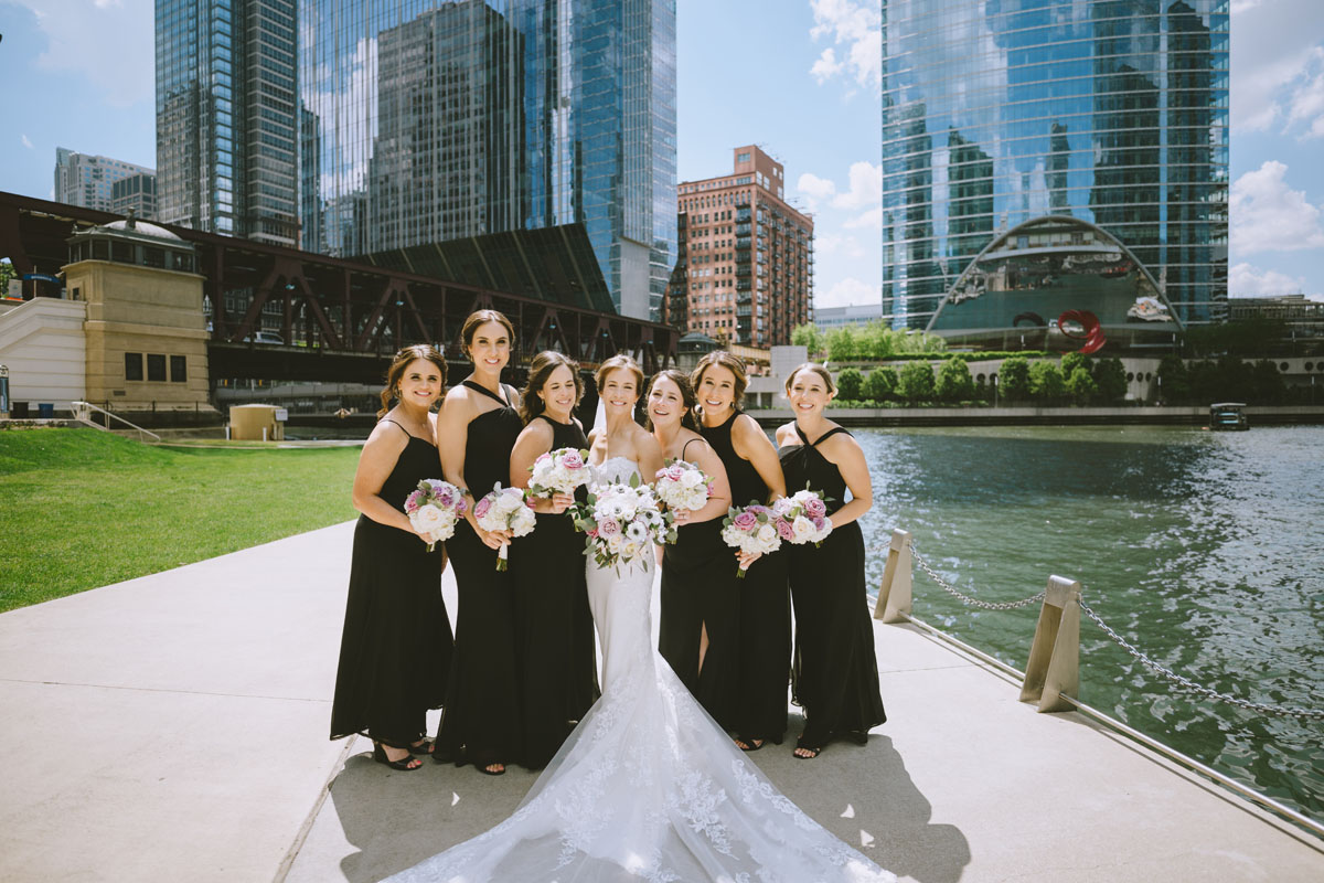 chicago riverwalk wedding light and bright photographer