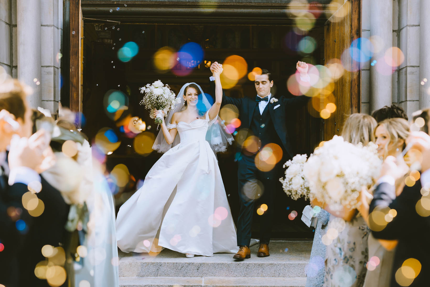 st michael wedding bubble exit light and bright photographer