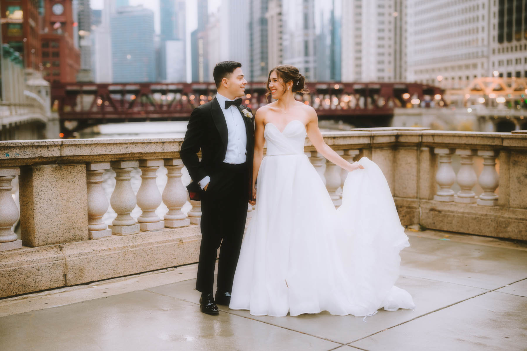 chicago riverwalk wedding dreamy light and airy photographer