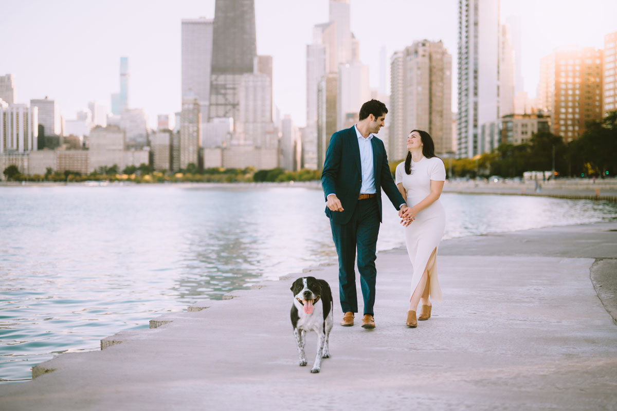 north avenue beach doggie chicago engagement photographer