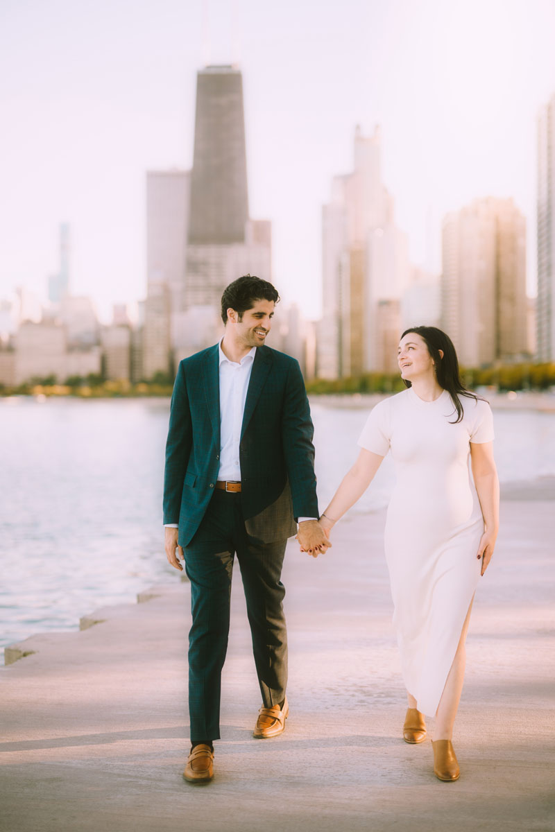 north avenue beach dreamy chicago engagement photographer light and bright true color