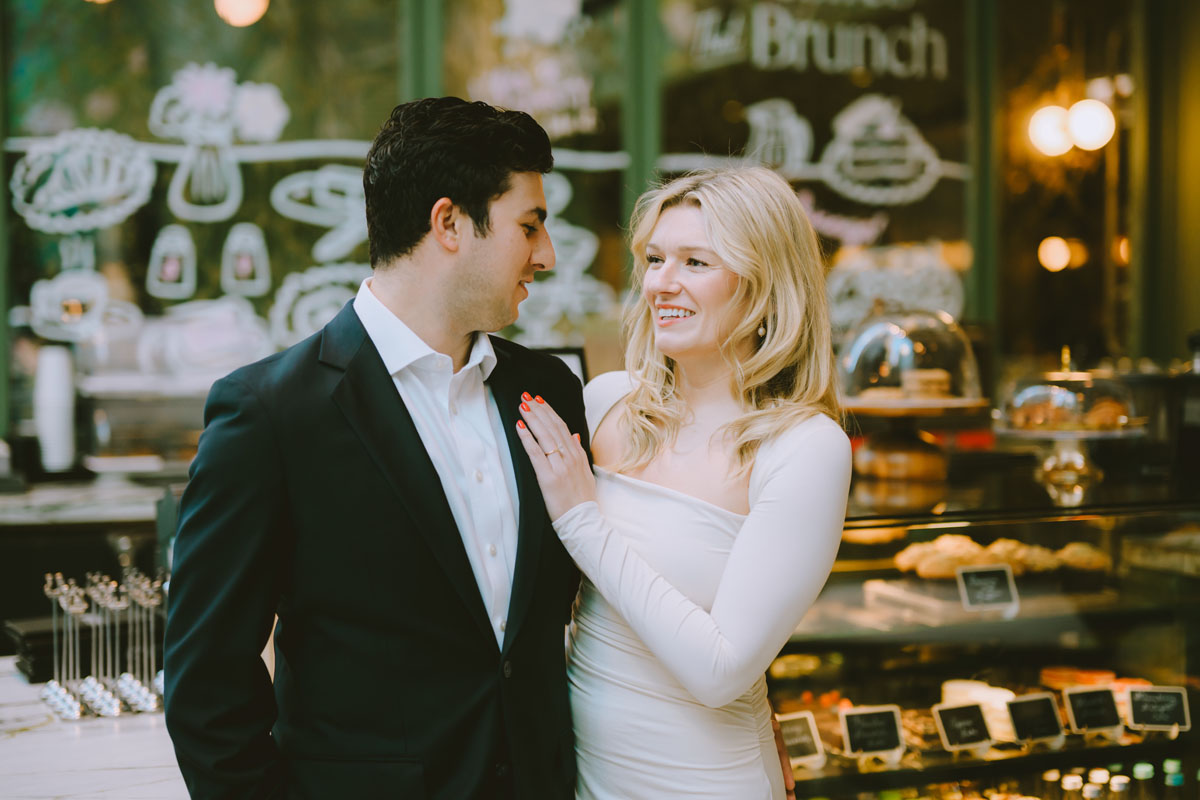 Pendry Chicago engagement shoot cute cafe light and bright true color photographer