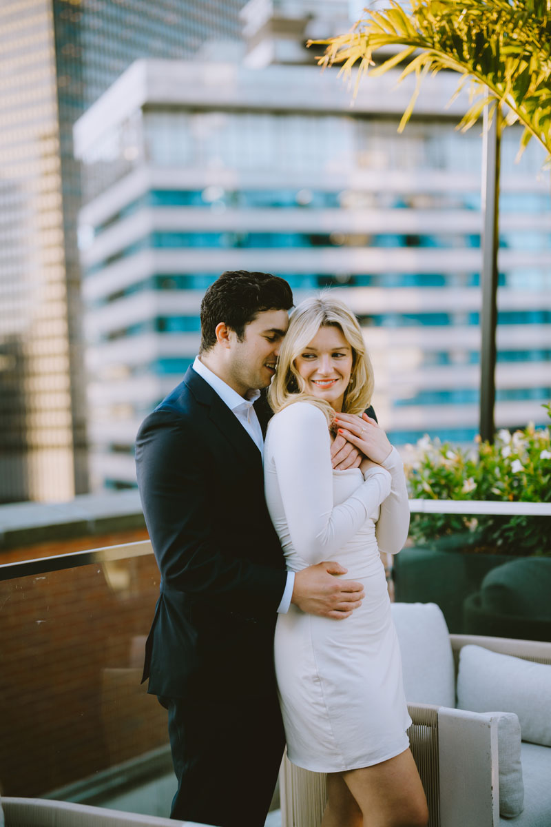 Pendry Chicago rooftop engagement shoot light and bright true color photographer