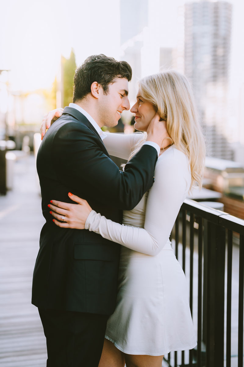 Pendry Chicago rooftop engagement shoot light and bright true color photographer