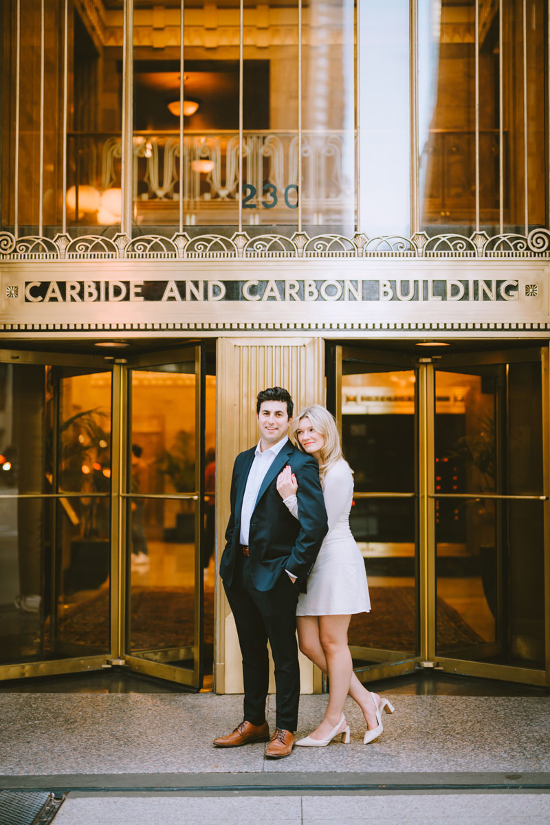 Pendry Chicago rooftop engagement shoot light and bright true color photographer