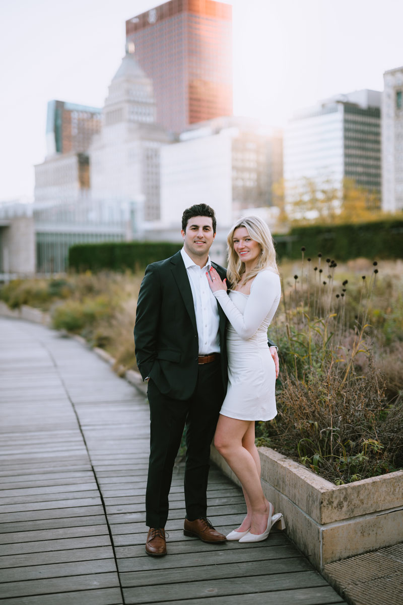 lurie garden fall engagement dreamy light and vibrant photographer