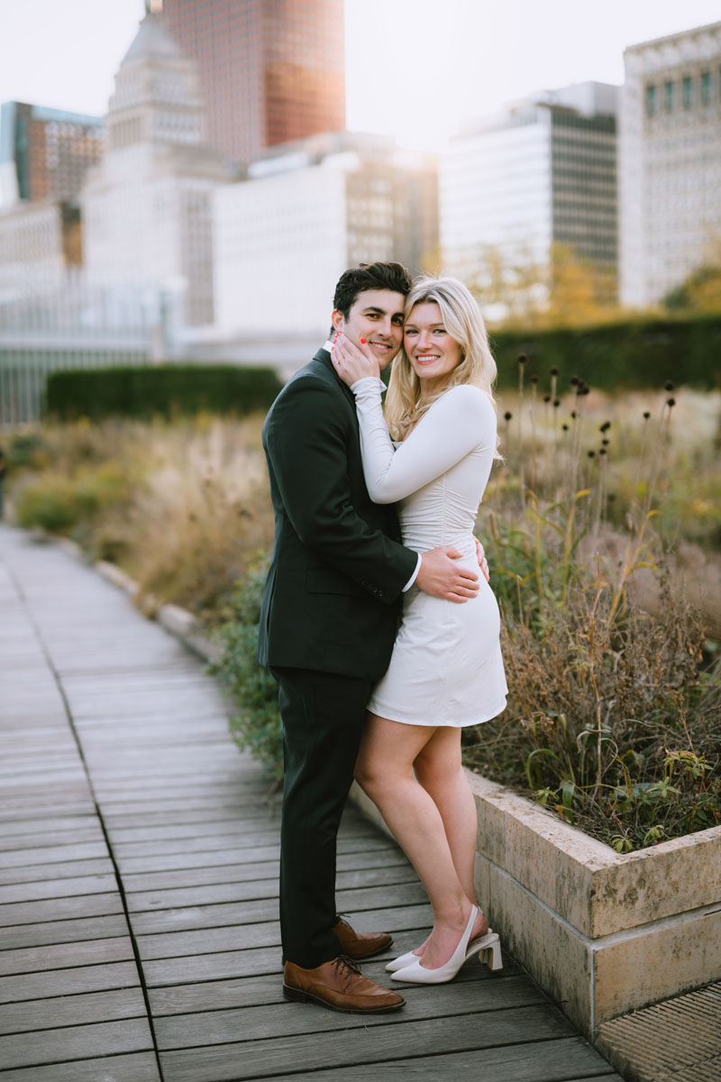 lurie garden fall engagement dreamy light and vibrant photographer