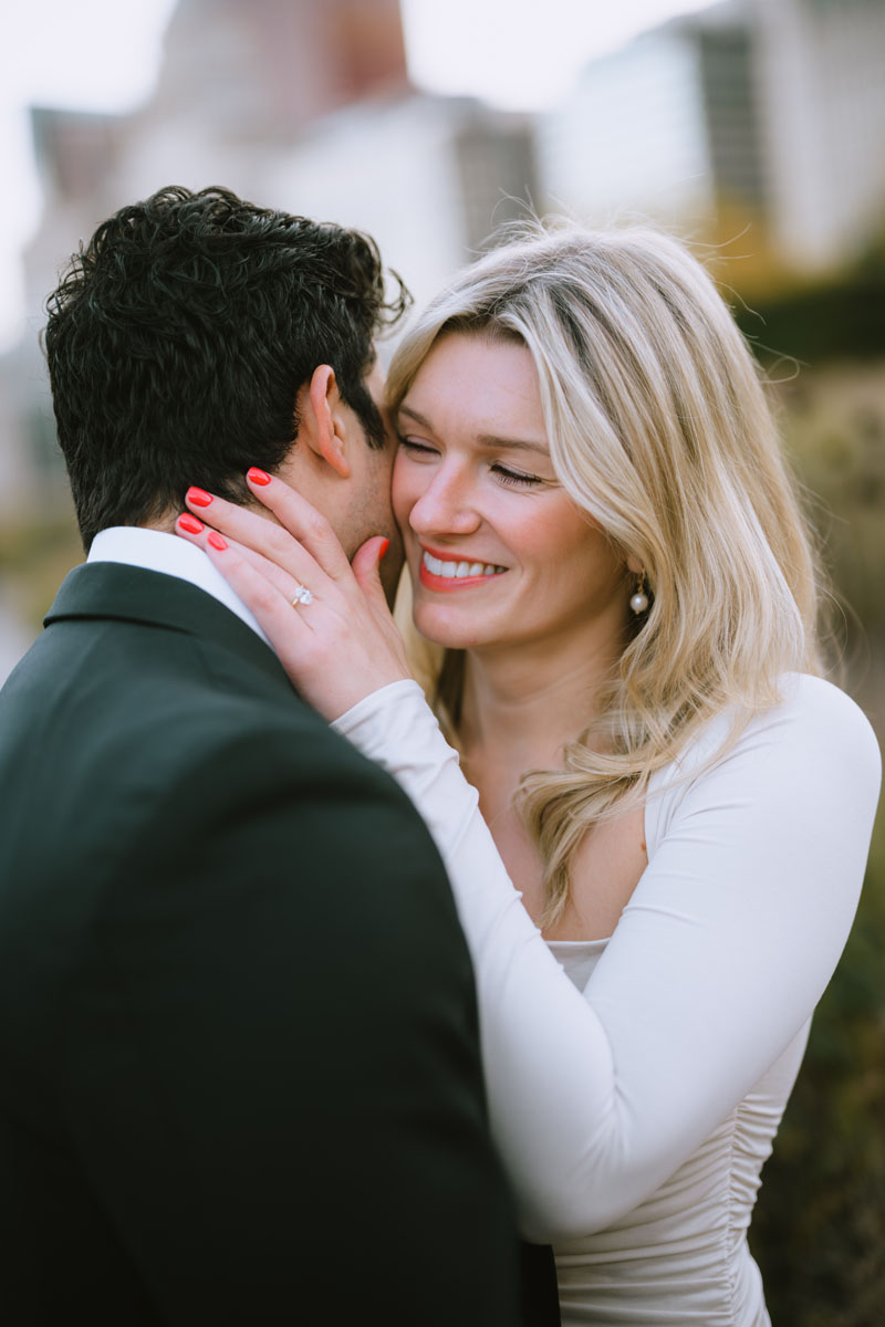 lurie garden fall engagement dreamy light and vibrant photographer