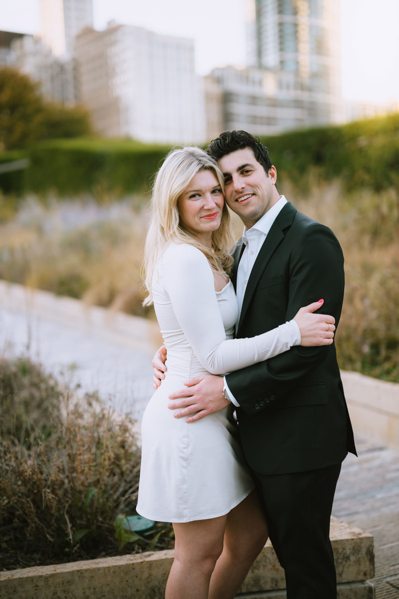 lurie garden fall engagement dreamy light and vibrant photographer