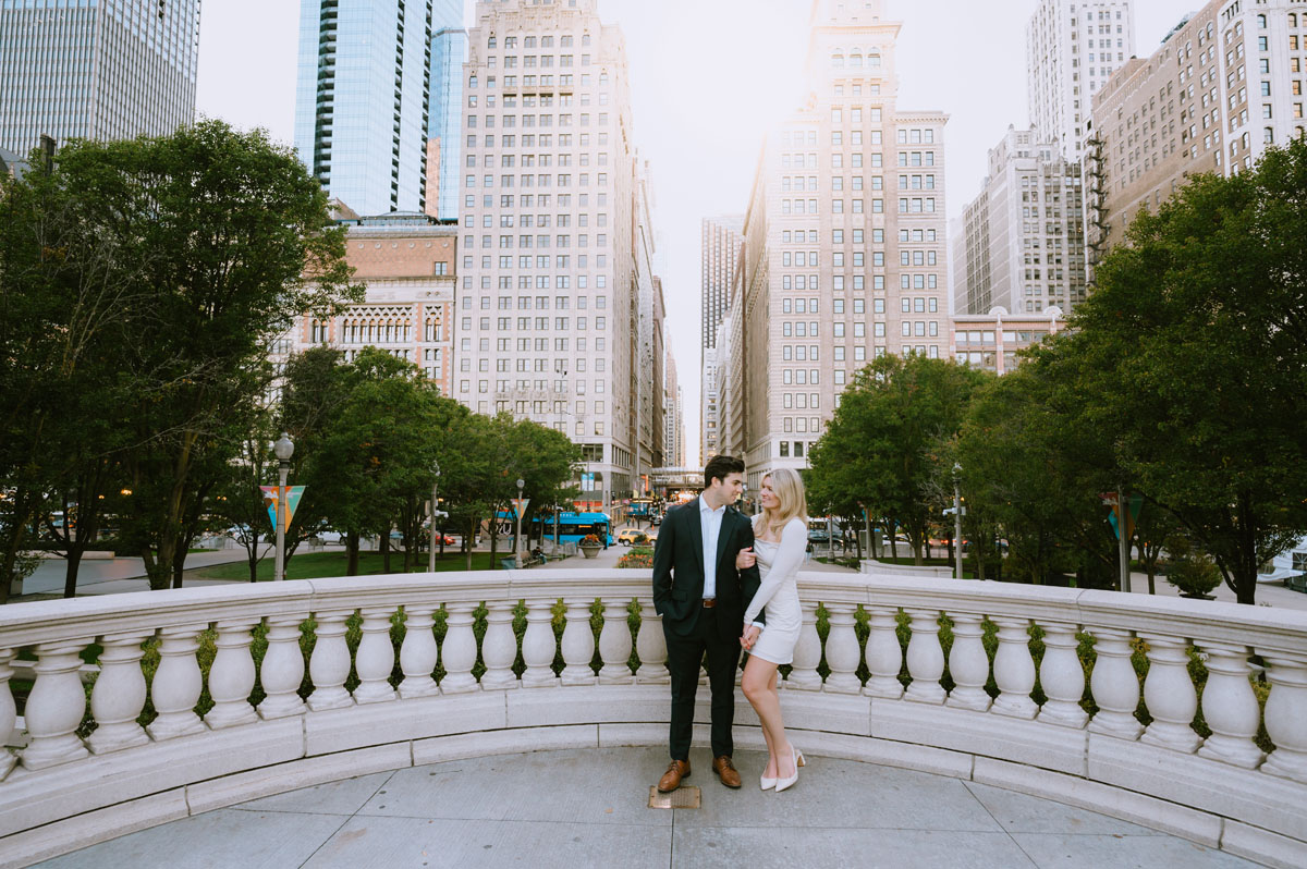 millennium park engagement shoot light and bright true color photographer