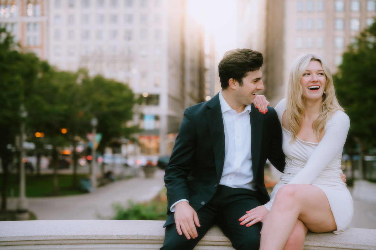 millennium park engagement shoot light and bright true color photographer