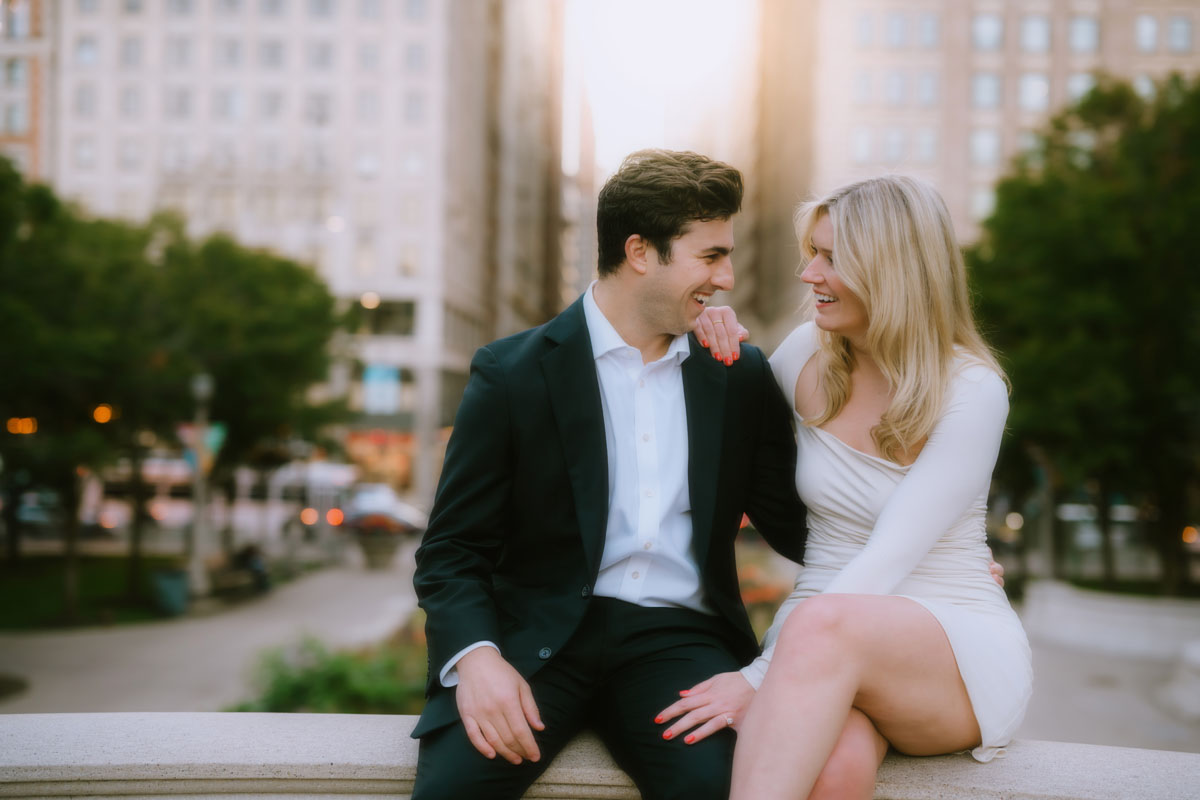 millennium park engagement shoot light and bright true color photographer