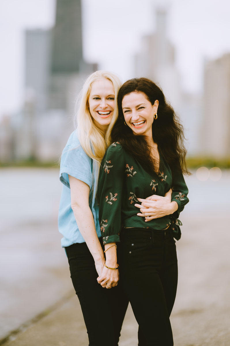 dreamy same sex north avenue beach engagement light and vibrant photographer