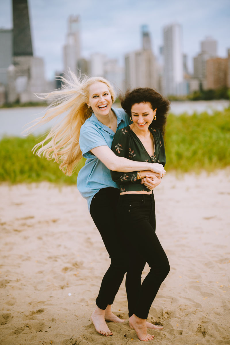 dreamy same sex north avenue beach engagement light and vibrant photographer