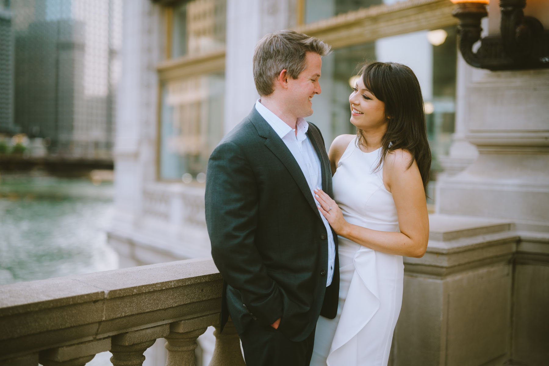 dreamy wrigley building true color engagement photographer